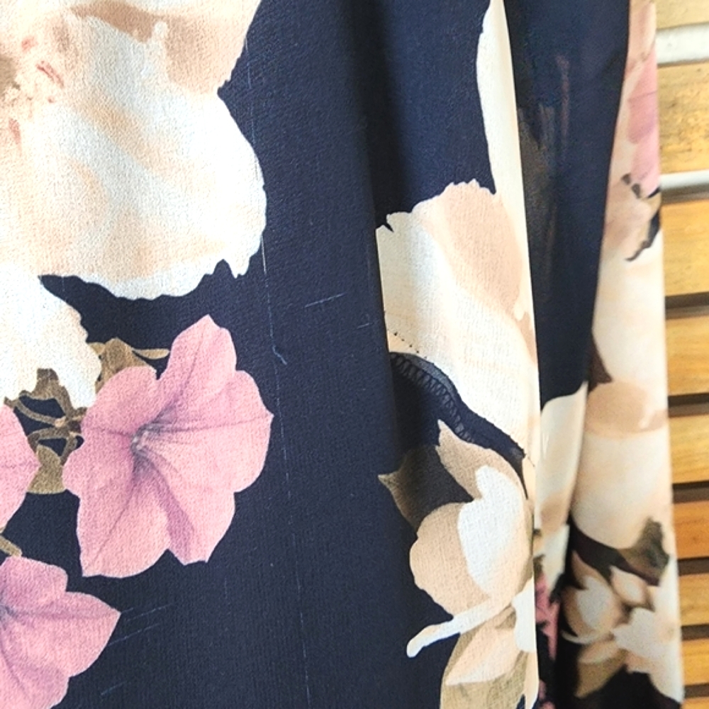 Portmans dress long sleeve size 12 floral pleated - Picture 4 of 11